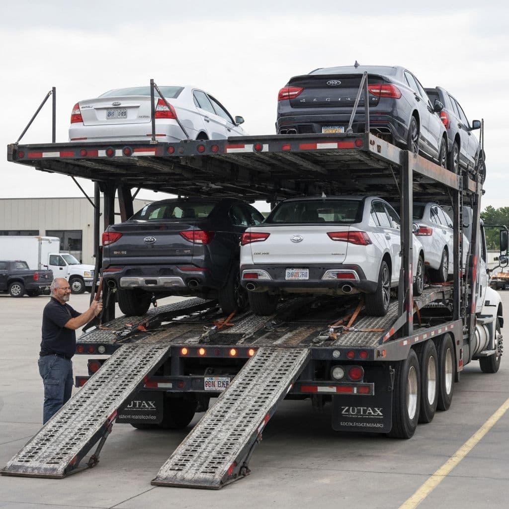 Car transport carrier on I-95