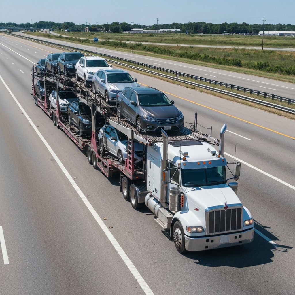 Vehicle being transported